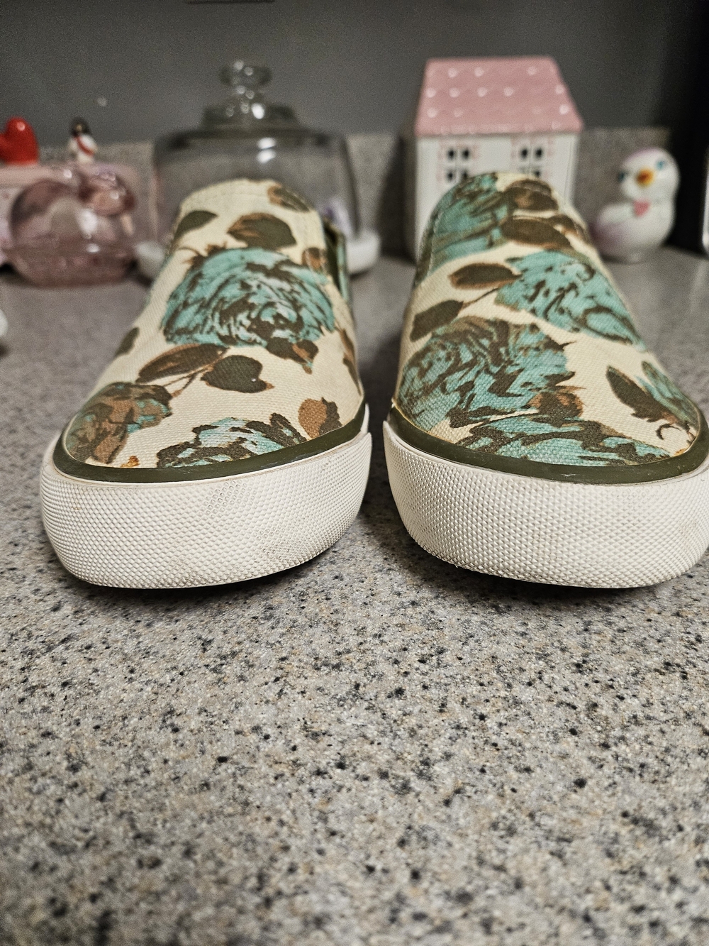 Tory Burch Floral Canvas Slip-On Sneakers in Cream, Mint & Brown - Picture 12 of 16